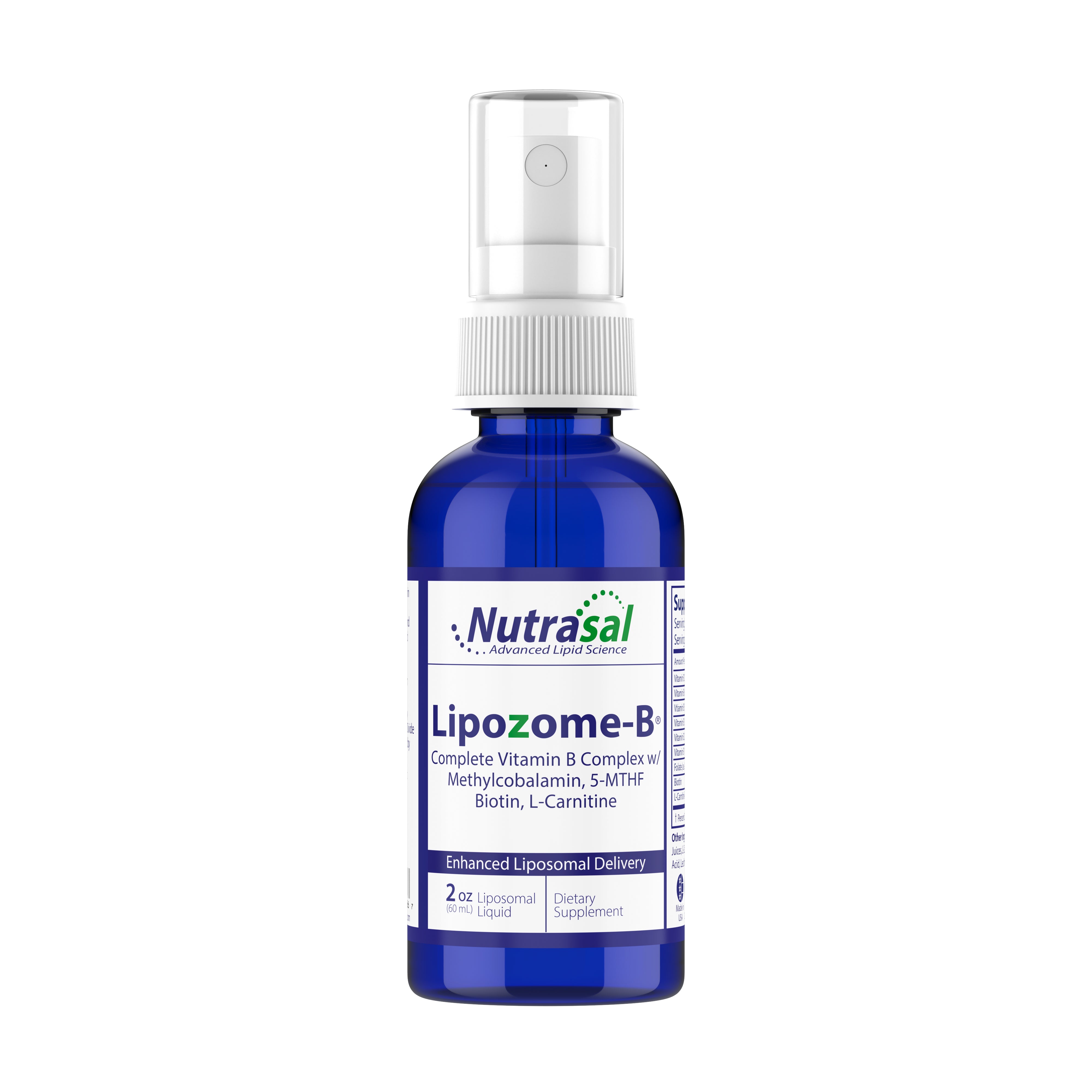 Vitamin B12 Complex with l-Methylfolate (l-5MTHF), Biotin, L-Carnitine with enhanced liposomal delivery system