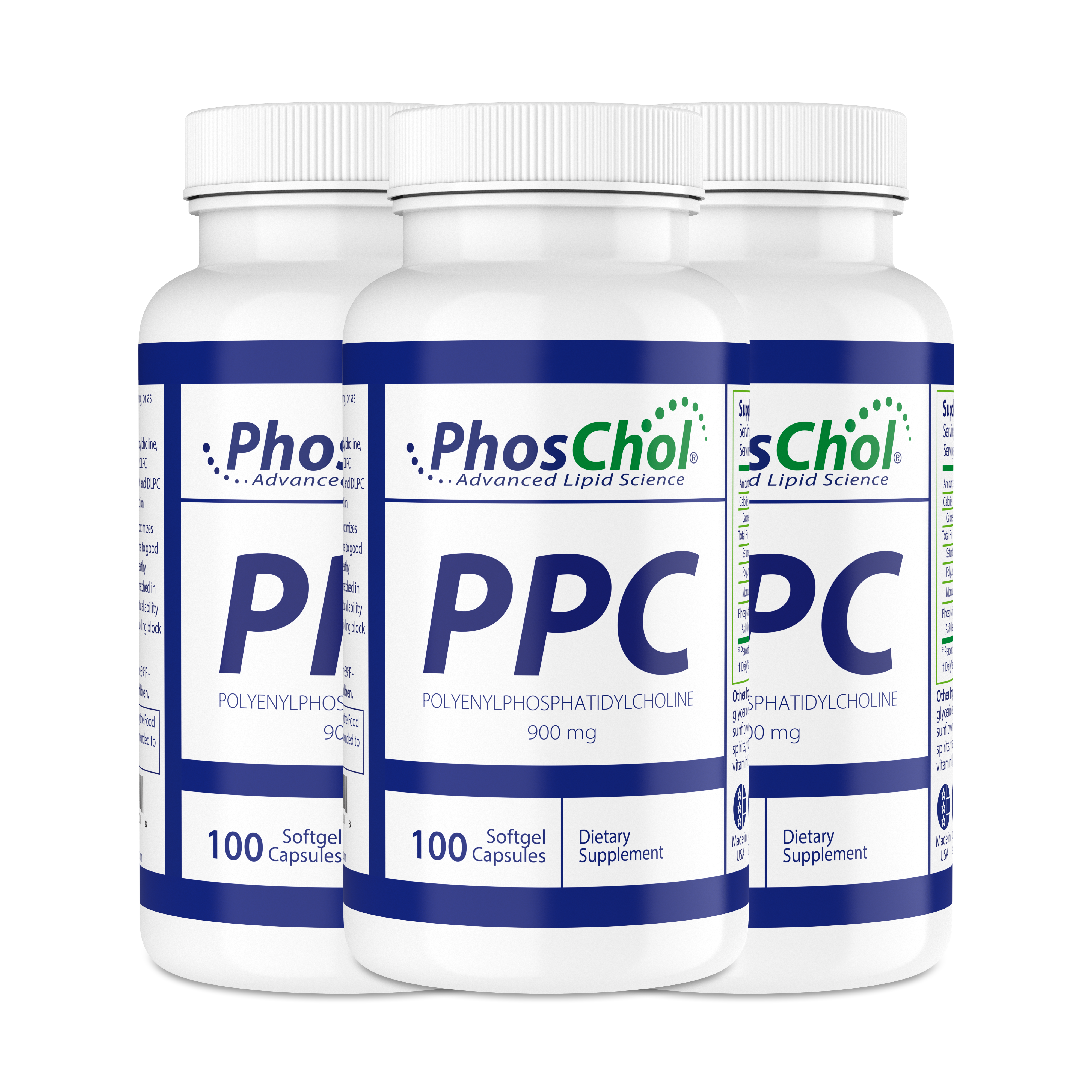 PhosChol 900-100Ct. Softgel 3 Pack Bundle Pharmaceutical Grade PPC