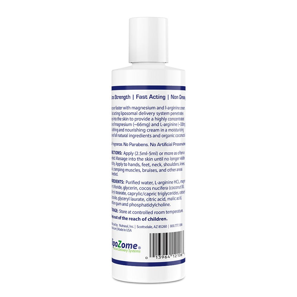 Magnesium L - Arginine Cream 8oz. - Circulation, Muscle, Tendon, Joint, Sports Recovery - Nutrasal