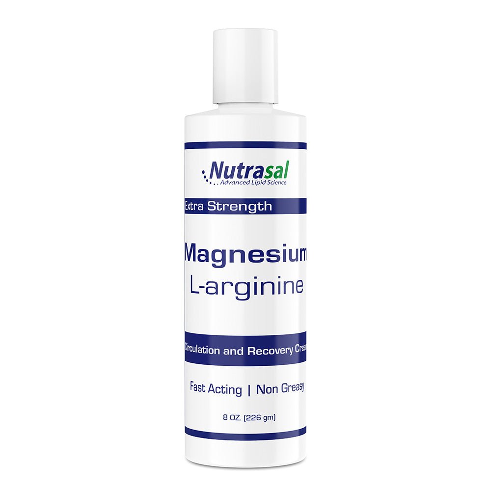 Magnesium L - Arginine Cream 8oz. - Circulation, Muscle, Tendon, Joint, Sports Recovery - Nutrasal