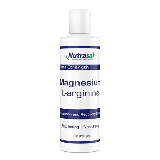 Magnesium L - Arginine Cream 8oz. - Circulation, Muscle, Tendon, Joint, Sports Recovery - Nutrasal