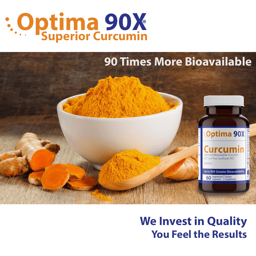 Optima 90X Curcumin - Super Enhanced with a 90X Bioavailability and ~9000% Better Absorption - Nutrasal