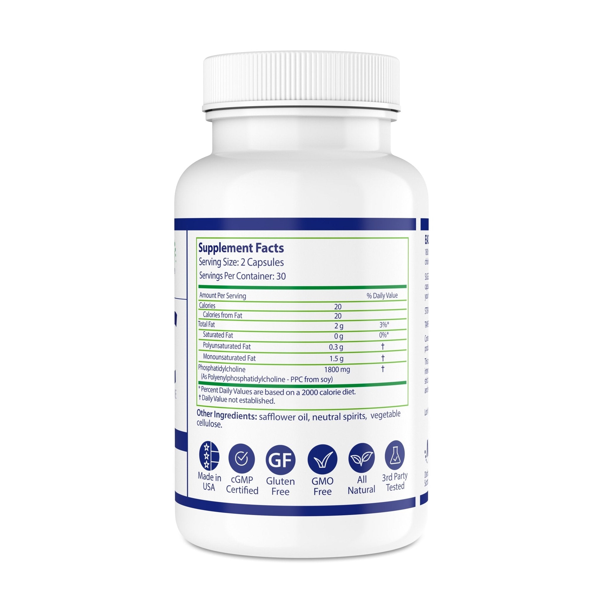 PhosChol 900 60ct. Veggie Cap Pharmaceutical Grade PPC For Cellular Repair and Healthy Gut, Liver, Brain Function - Nutrasal