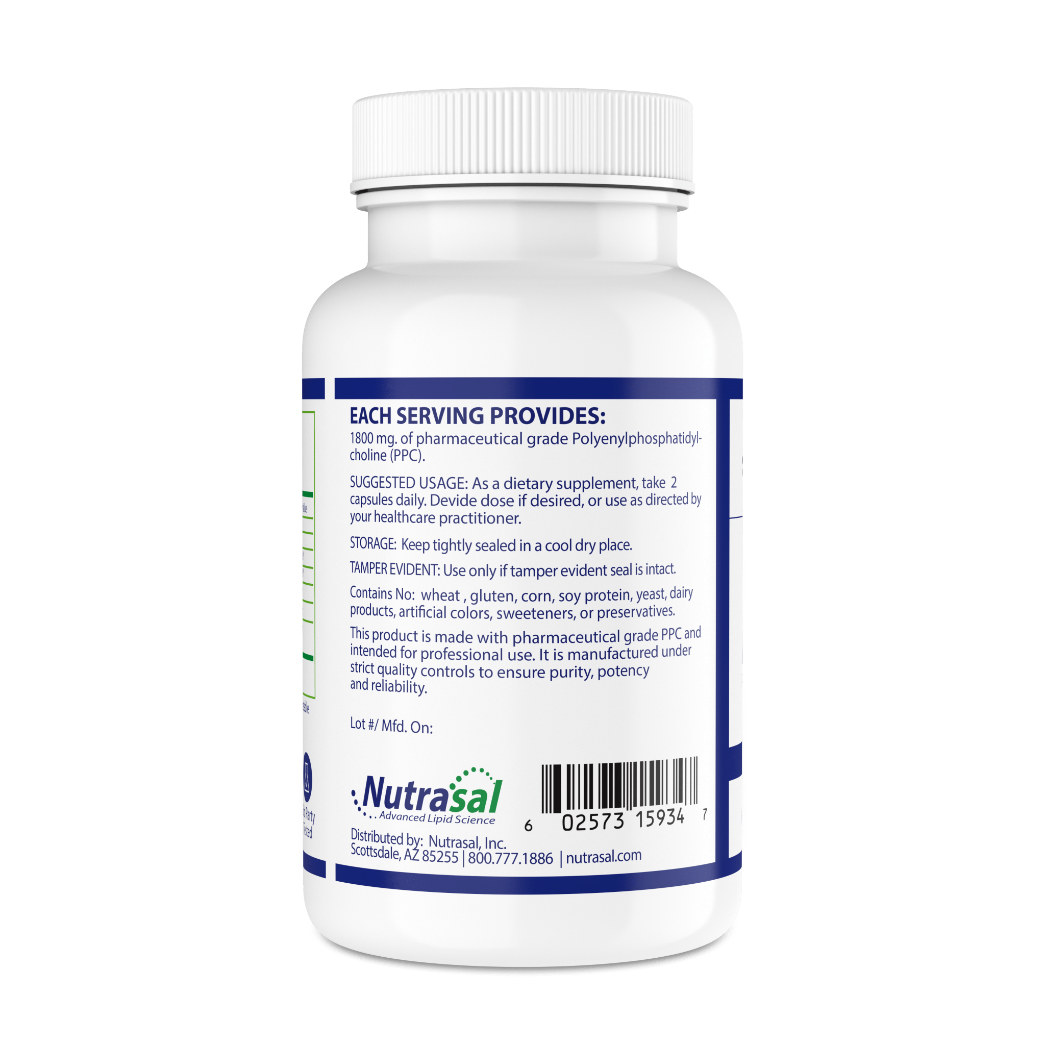 PhosChol 900 60ct. Veggie Cap Pharmaceutical Grade PPC For Cellular Repair and Healthy Gut, Liver, Brain Function - Nutrasal