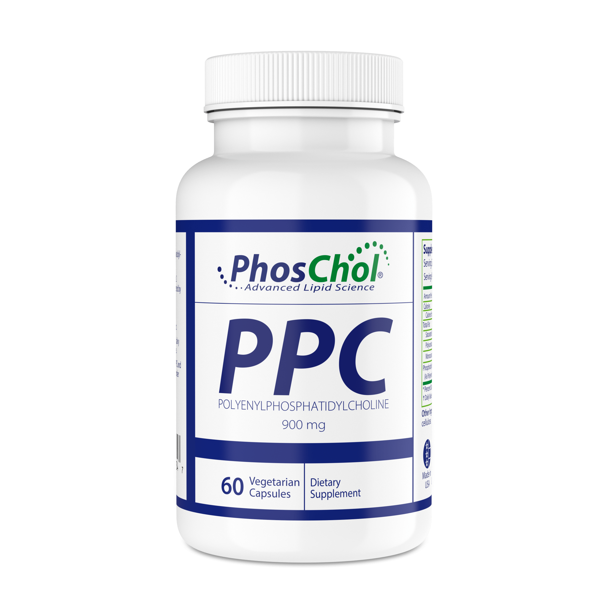 PhosChol 900 60ct. Veggie Cap Pharmaceutical Grade PPC For Cellular Repair and Healthy Gut, Liver, Brain Function - Nutrasal
