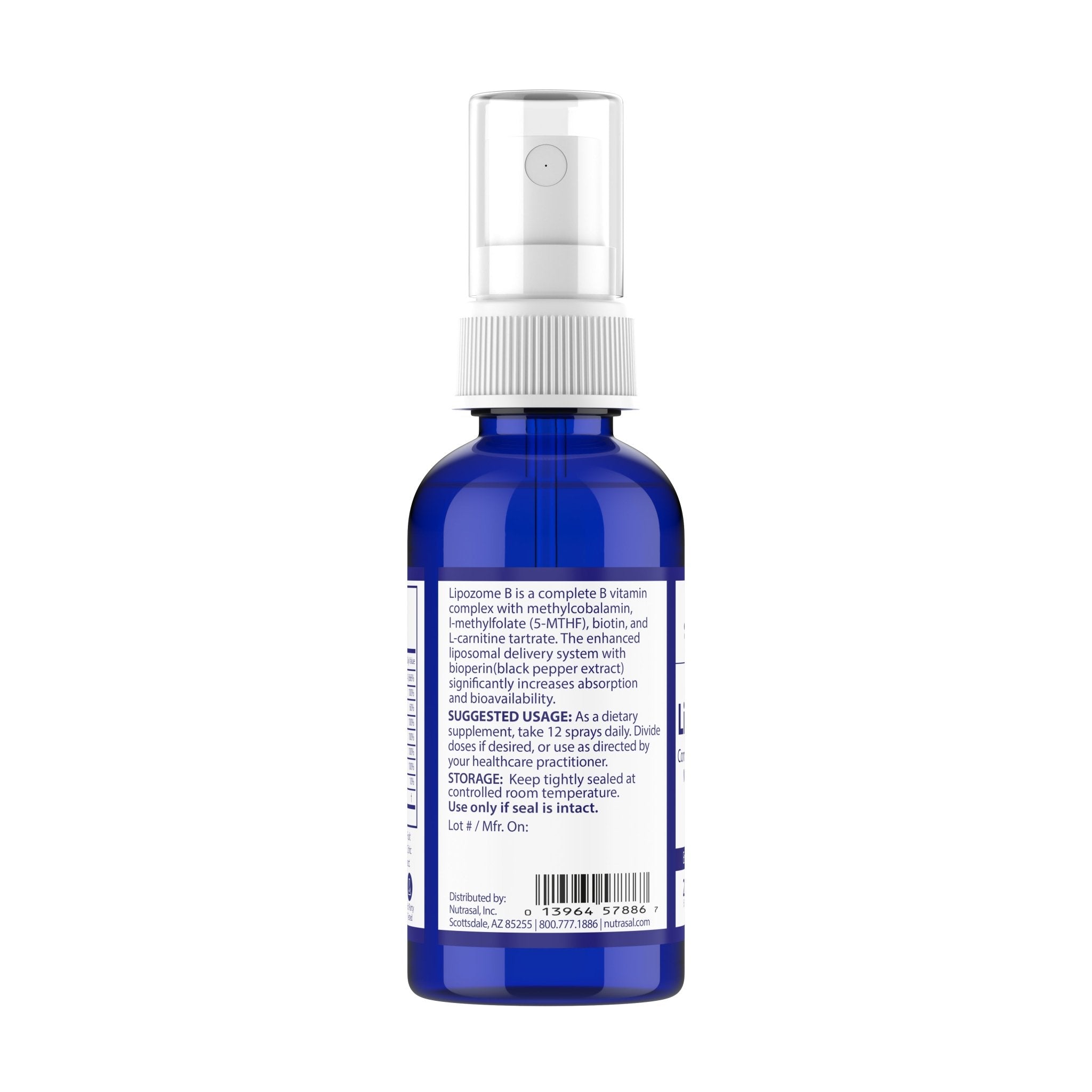 Vitamin B12 Complex with l - Methylfolate (l - 5MTHF), Biotin, L - Carnitine with enhanced liposomal delivery system - Nutrasal