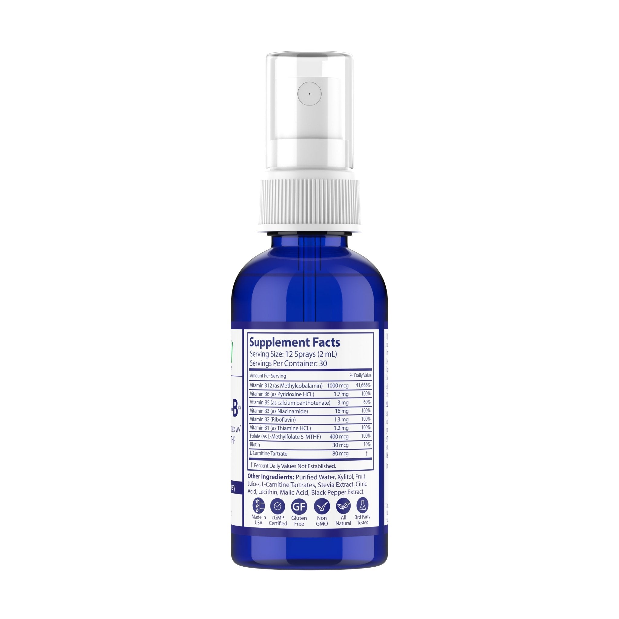 Vitamin B12 Complex with l - Methylfolate (l - 5MTHF), Biotin, L - Carnitine with enhanced liposomal delivery system - Nutrasal