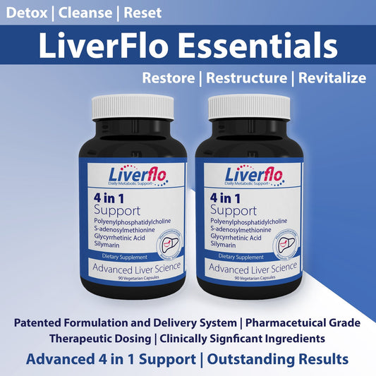 LiverFlo 4 in 1 Essentials 2 Pack - Premium, Patented, Exceptional, Proven Liver Support - Nutrasal