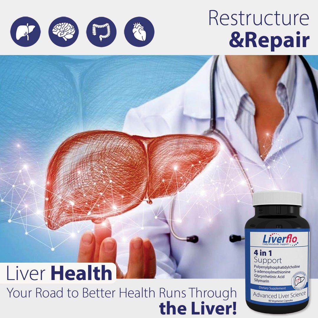 LiverFlo 4 in 1 Essentials with Liposomal B complex vitamins including 5 - MTHF, B12 as Methylcobalamin, Biotin, and L - Carnitine - Nutrasal